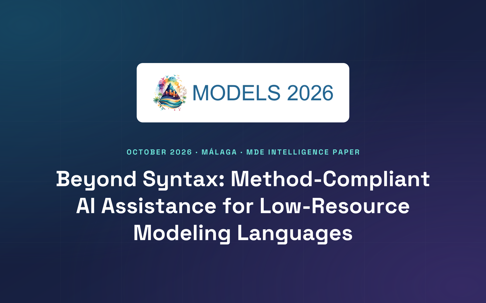 Beyond Syntax paper at MDE Intelligence 2026